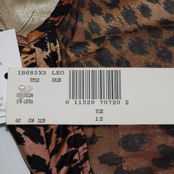 Cote D'Azur Leopard Print Body Suit Size 12 NWT Vintage Old Stock - Picture 8 of 13